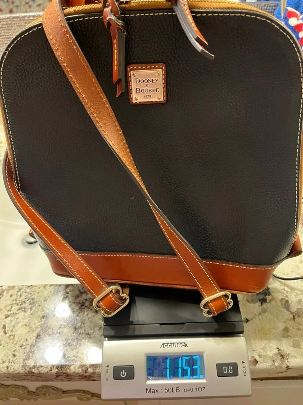 Dooney & Bourke Leather Zip Pod Backpack - Black/ Brown